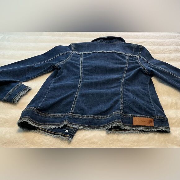 Karl Lagerfeld Distressed Frayed Jean Jacket - Picture 4 of 9